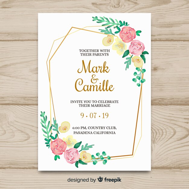 Wedding invitation card template