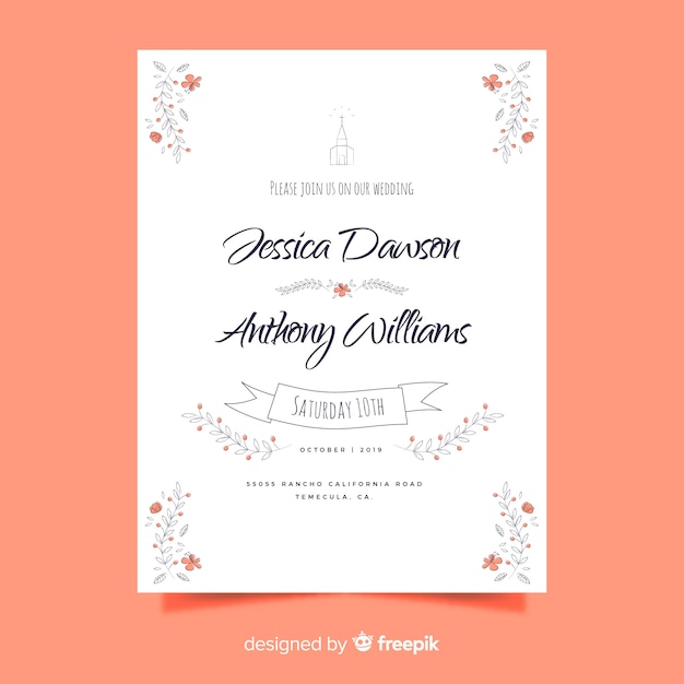 Wedding invitation card template