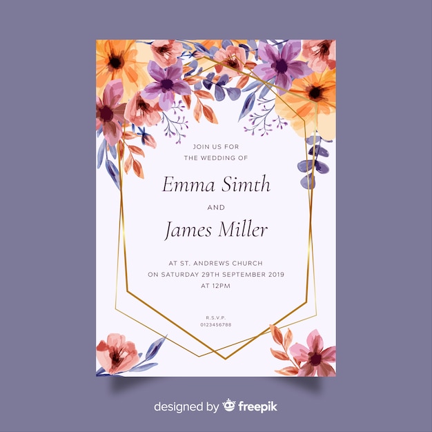 Wedding invitation card template