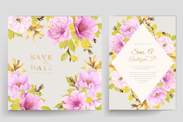 wedding invitation cherry blossom card