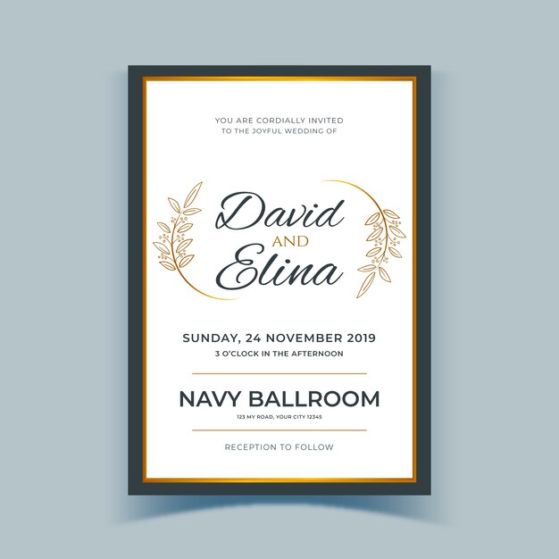 Wedding invitation elegant template