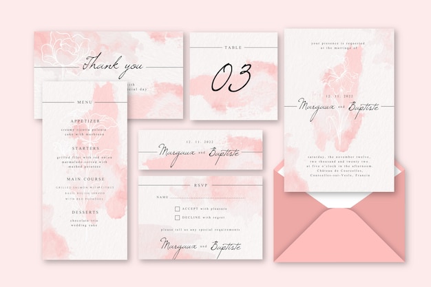 Wedding invitation stationery concept