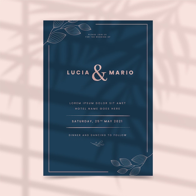 Free vector wedding invitation template style