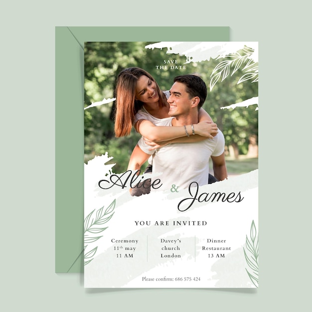 Wedding invitation template theme