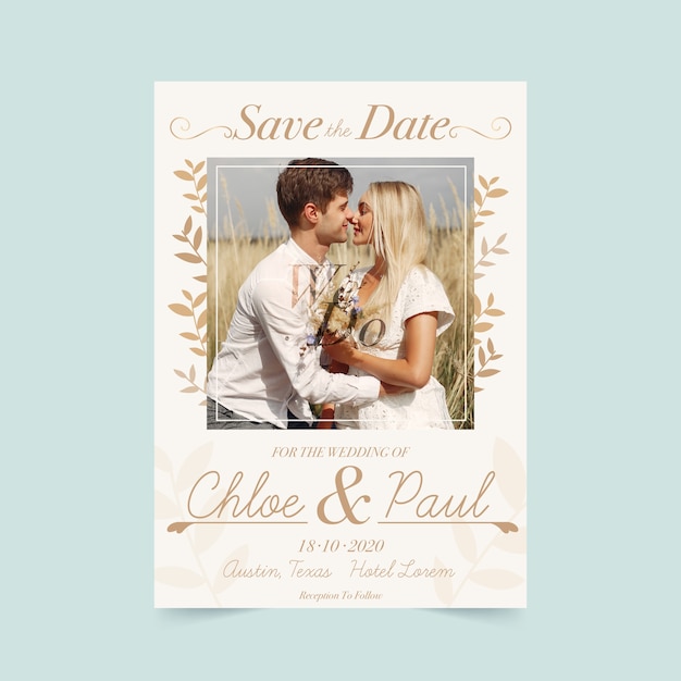 Wedding invitation template with image