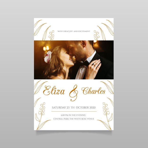 Wedding invitation template with image