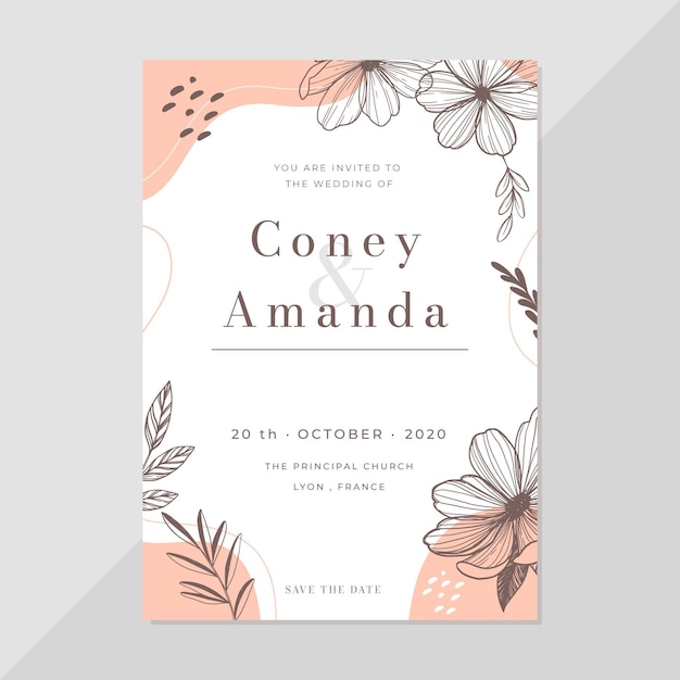 Wedding invitation template with photo