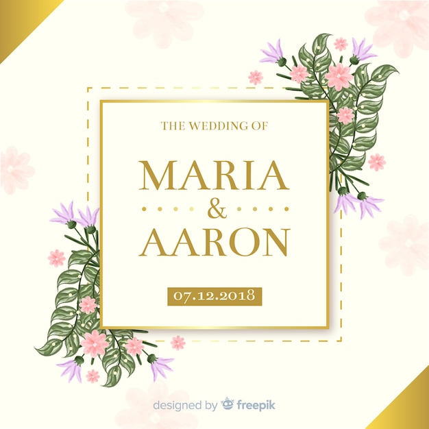 Free Vector wedding invitation template