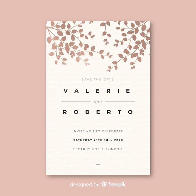 Free vector wedding invitation template