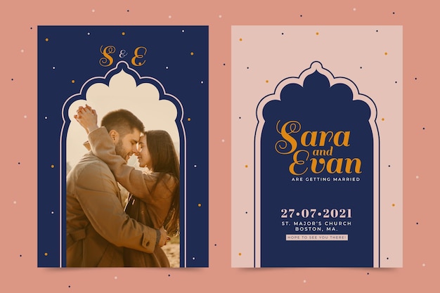 Free Vector wedding invitation template