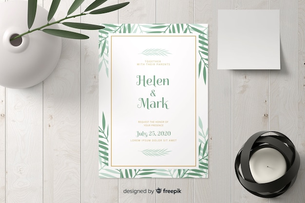 Free Vector wedding invitation template