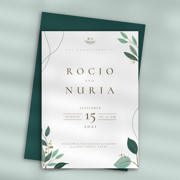 Free vector wedding invitation theme