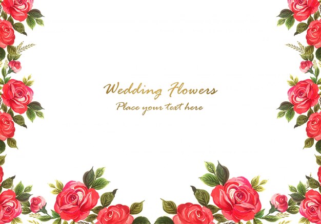 Wedding invitation watercolor flowers card background