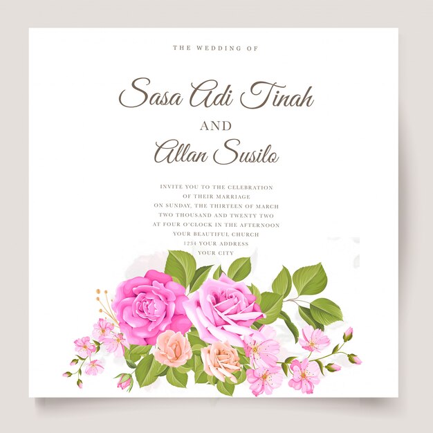 wedding invitation with elegant design template