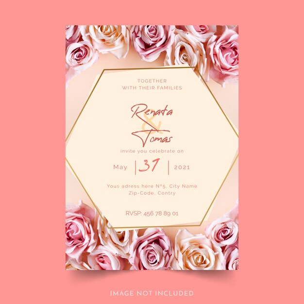 Wedding Invitation with flowers