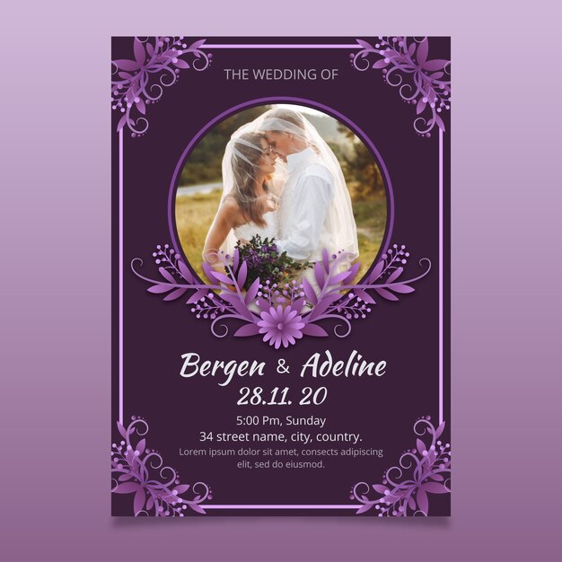 Wedding invitation with image template