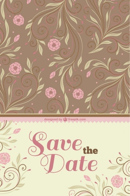 Free Vector wedding invitation with roses