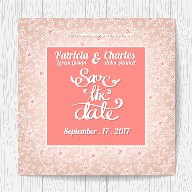 Wedding invitation with stars background