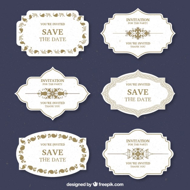 Free vector wedding labels design