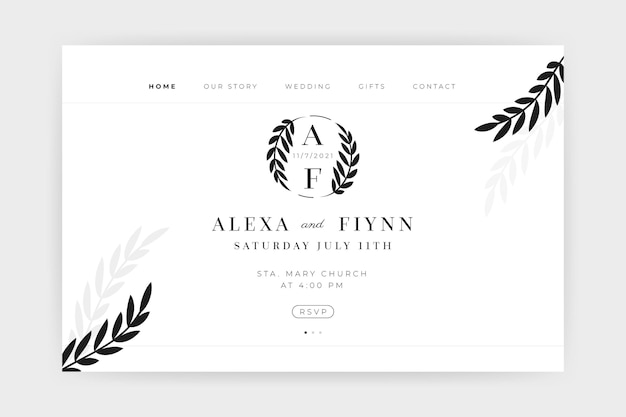 Wedding landing page template