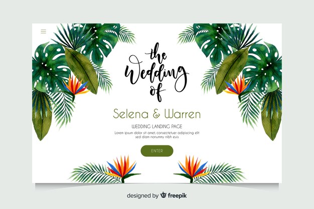 Wedding landing page