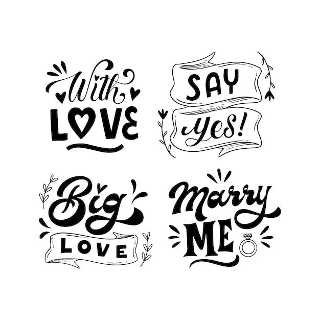 Wedding lettering set