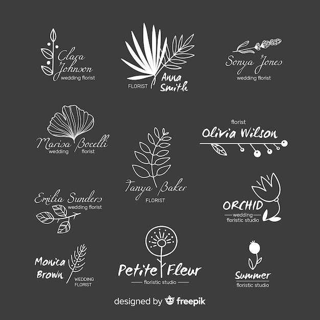 Wedding logo set for florist