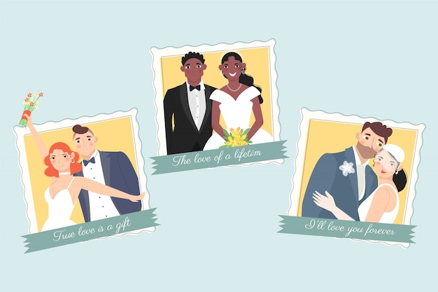 Free Vector wedding love of a lifetime couple