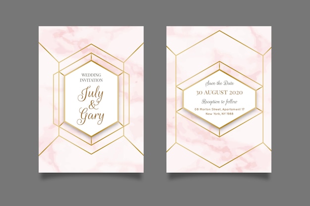 Wedding marble card template