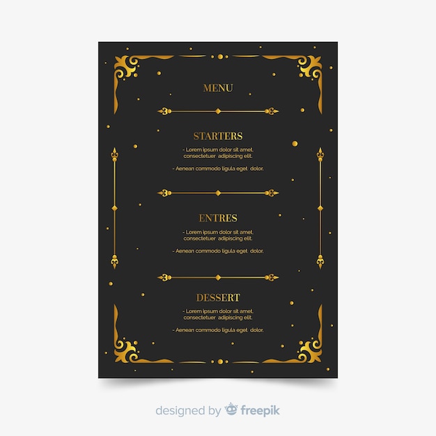 Wedding menu template