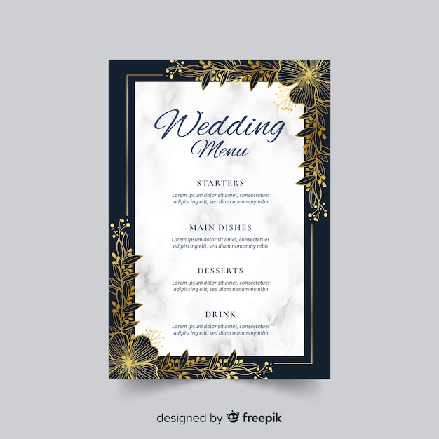 Wedding menu template