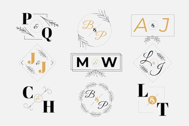 Wedding monogram logo collection