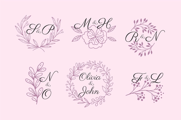 Wedding monogram logo collection