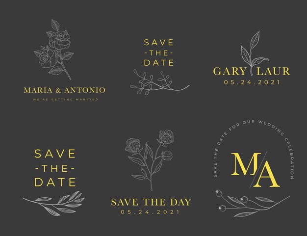 Wedding monogram logo collection