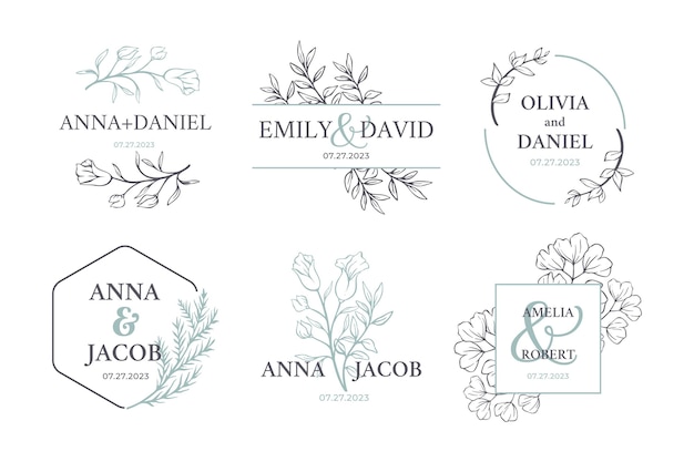 Wedding monogram logo collection