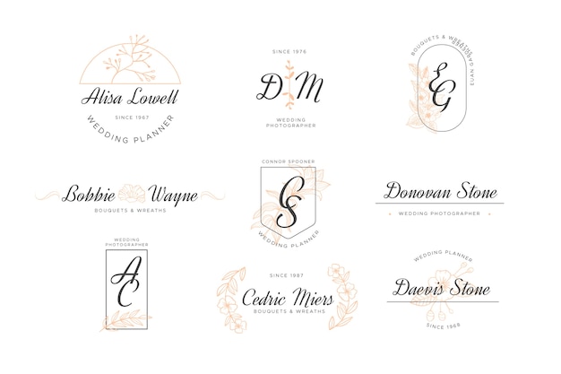 Wedding monogram logo pack