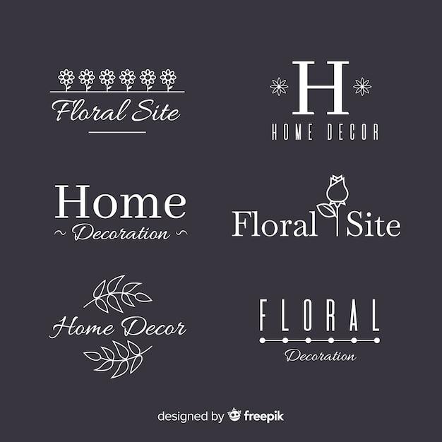 Free Vector wedding monogram logo templates collection