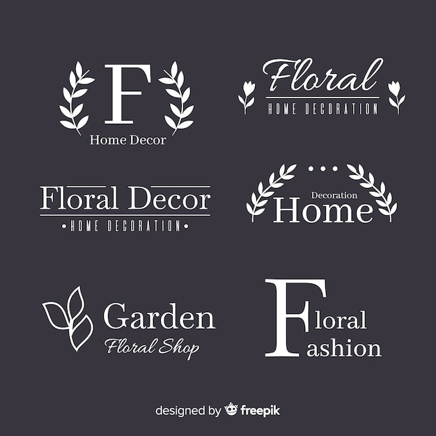 Free Vector wedding monogram logo templates collection