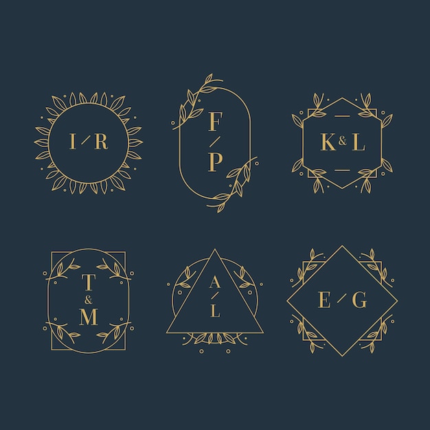 Wedding monograms elegant style