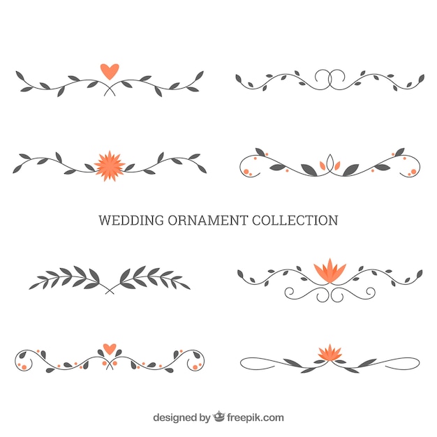 Free vector wedding ornaments collection to decorate