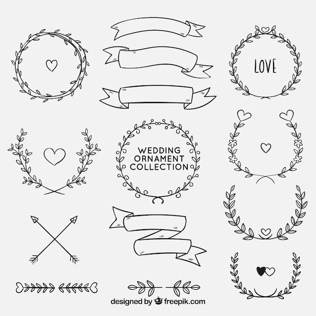 Wedding ornaments collection to decorate