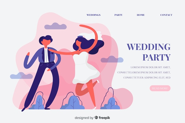 Wedding party landing page template