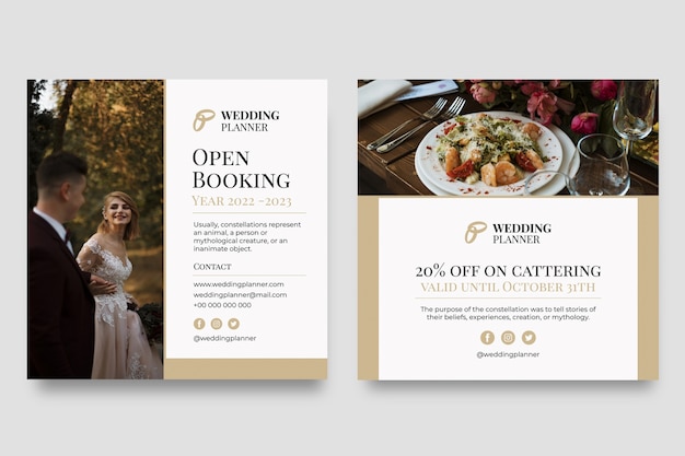 Wedding planner open booking facebook post template