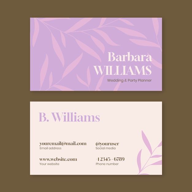 Wedding planning business card template design