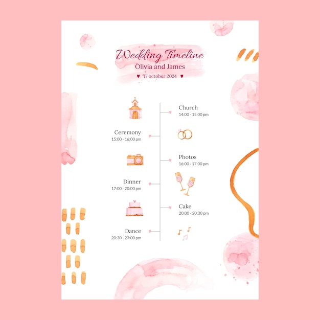 Wedding planning day schedule template