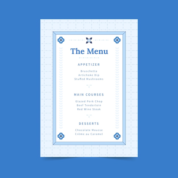 Wedding planning menu template