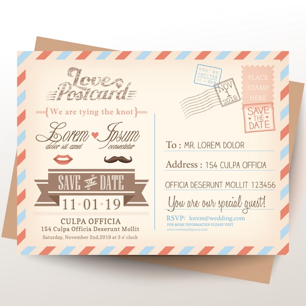 Free Vector wedding postcards