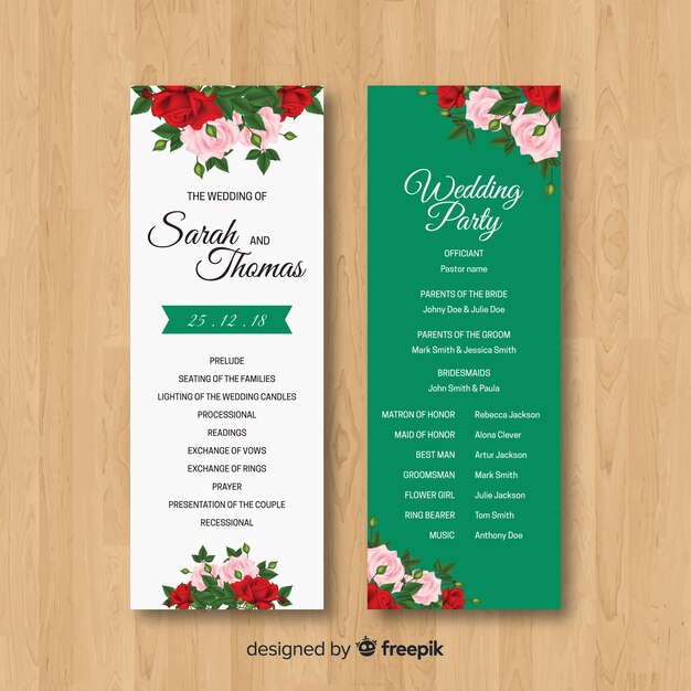 Wedding program 