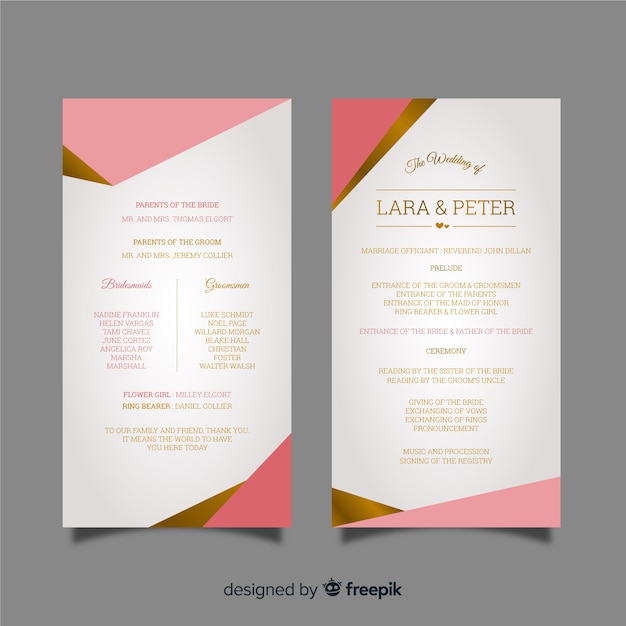 Wedding program 