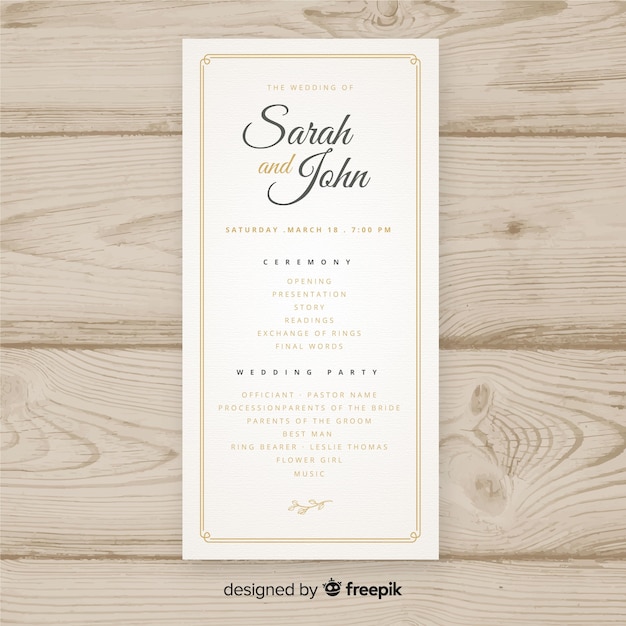 Wedding program